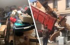 Gli inquilini lasciano la casa piena di rifiuti: il proprietario glieli scarica davanti alla porta