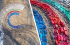 Un'artista raccoglie la plastica dai mari e la trasforma in colorate opere d'arte che ci fanno riflettere