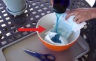 He fills a diaper with colored water ... This trick will help your plants grow!