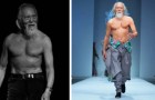 Hij is meer dan 80 jaar oud, maar blijft iedereen verbazen door te paraderen met zijn gebeeldhouwde lichaamsbouw
