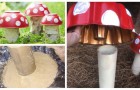 Realizza tante decorazioni a forma di simpatici funghetti per rendere più magico e creativo il tuo giardino