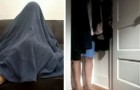 La polizia trova un uomo ricercato nascosto sotto una coperta: si vedevano i piedi