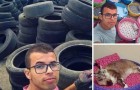 Dieser Mann verwandelt alte Reifen in bequeme Betten, um streunende Tiere zu beherbergen