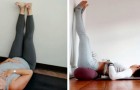 An die Wand gelehnte Beine: eine einfache körperliche Übung, um den Rücken zu stärken und den Geist zu entspannen