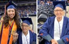 Nonno di 87 anni e nipote ritirano assieme il diploma di laurea