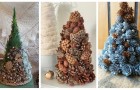 11 strepitose idee per realizzare facilmente degli adorabili alberelli di Natale con le pigne