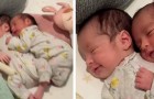 Newly-born twins hug each other whilst they sleep (+VIDEO)