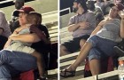 Embarrassed aunt apologies when her nephew makes himself comfortable in a stranger's arms