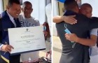 Hij draagt ​​zijn diploma rechten op aan zijn vader, een straatverkoper die zijn studies betaalde (+ VIDEO)
