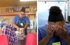 Mesera se detiene para ayudar a un anciano cliente a comer y su gesto amable es grabado (+VIDEO) 