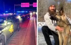 A lost dog roaming the highway leads police to the scene of an accident and ensures his injured owner's life is saved