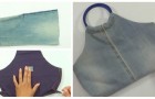 Créez vous-mêmes un sac en jean très simple en recyclant de vieux vêtements avec fantaisie
