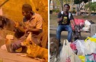 Homeless man celebrates his birthday alone with his dogs: a woman rushes to his side