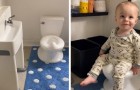 Madre construye un baño en miniatura para enseñarle a su hijo a ser independiente