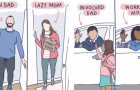 Wie die Gesellschaft Mütter und Väter sieht: eine Künstlerin deckt dies in ihren Karikaturen auf