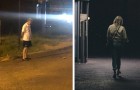 Dad waits every evening for his daughter to come home from work: he escorts her because the street are dark