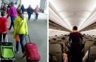 Två slutkörda föräldrar lämnar bort sina två barn till en annan passagerare under hela flygresan och får 2 timmars lugn och ro