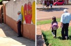 Un grand-père de 88 ans accompagne chaque jour son arrière-petite-fille à l'école et l'attend à la sortie
