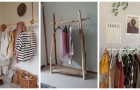 Als je een plek nodig hebt om vaak gebruikte kleren op te hangen, maak dan een DIY kledingrek