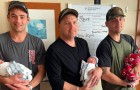 Three firefighters from the same barracks become fathers on the same day and in the same hospital