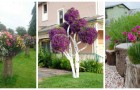 Heb je een omgehakte boomstam in de tuin? Verander het in een bloemsculptuur