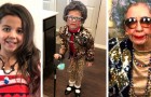 6-jähriges Mädchen verkleidet sich als ihre Lieblings-TV-Figur: eine nette alte Dame