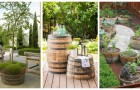 Botti come fioriere e mobili originali: riciclale per arredare il giardino con un incantevole tocco rustico