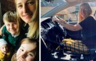 Mom is criticized for going out in her pajamas to take her children to school: she responds in kind