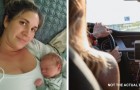Woman's waters break while she is in the car with her 5 children: she pulls over and gives birth alone alongside the road
