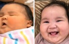 A baby girl weighing over 6.5 kg is delivered by natural childbirth: her chubby face conquered everyone (+ VIDEO)