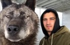 This man takes care of a giant wolf and plays with it like it is a puppy (+ VIDEO)