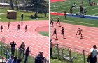 7-year-old girl loses her shoe at the start of a race: she goes back to get it, she doesn't give up and wins the race (+ VIDEO)