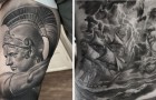 Tatueringar som ser ut som marmorskulpturer: 15 otroligt verklighetstrogna verk av denna konstnär