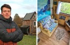A 17 anni inizia a costruire una casetta di legno dotata di ogni comfort: 