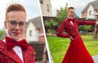 Young man goes to his prom in a sequined jacket and dress: 