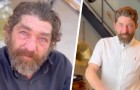 Obdachloser bittet um ein Stück Kuchen zu seinem Geburtstag: Friseur schenkt ihm einen neuen Look und ein Abendessen in einem Restaurant