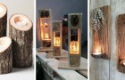 9 ideeën om mooie DIY kaarsenhouders van gerecycled hout en pallets te maken
