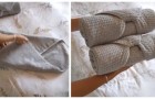 Probeer de 5-stappen methode om handdoeken op te rollen op dezelfde manier als in de spa