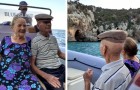 Dois cônjuges idosos sempre viveram em uma ilha, mas fazem seu primeiro passeio de barco aos 90 anos
