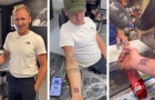 Hij laat de code van de klantenkaart van zijn favoriete supermarkt op zijn arm tatoeëren: het scannen werkt