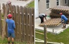 Ils demandent aux voisins de déplacer la clôture qui empiète sur leur pelouse, et devant leur refus, ils la démolissent