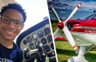 À seulement 17 ans, il obtient son brevet de pilote : il devient l'un des plus jeunes pilotes du monde
