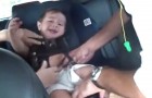 A kid is having a tantrum, but look what happens when the music starts ...