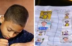 En fattig pojke har inte råd med ett fotbollsalbum så han ritar ett eget