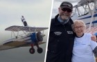 93-jarige laat zich vastbinden aan vleugel van vliegtuig voor een ongekende prestatie: 