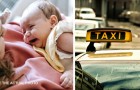 Hon föder barn på sätet i en taxi: 
