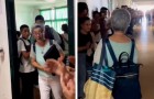Alumnos se alinean en los pasillos para saludar a su maestra en su último día de trabajo: 