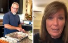 En fru som är trött efter sin cancerbehandling orkar inte göra i ordning lunch och hennes man klagar över att han måste laga mat själv
