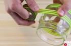 He start by putting some tape on a jar ... the end result will surprise you!