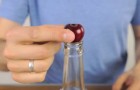 He puts a cherry on a bottle. The next step? Try it now!